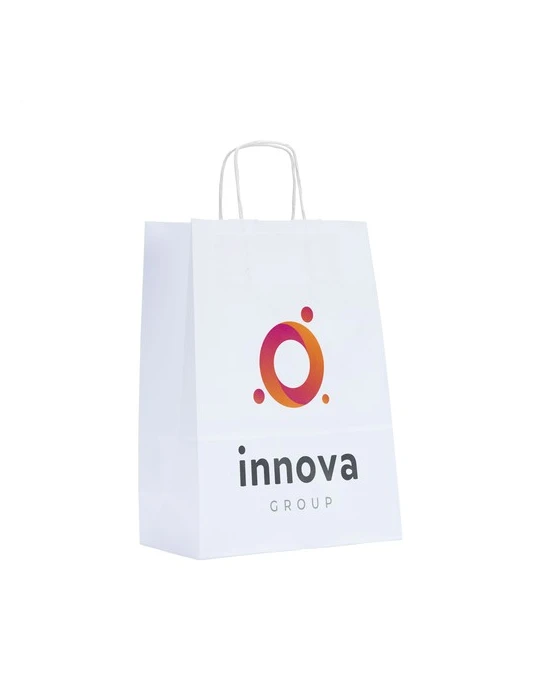 Pagari Paper Bag A4 sac en papier Matières : papier Couleurs : blanc personnalisable avec votre logo