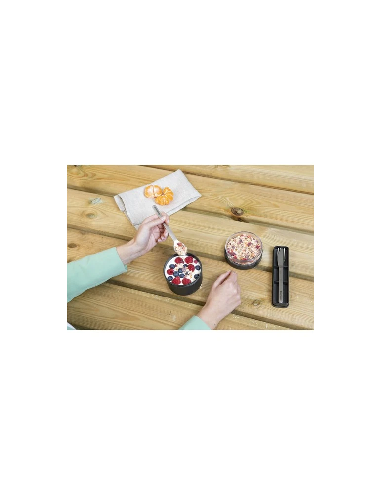 Brabantia Make & Take Pot à yaourt Matières : silicone Couleurs : gris foncé Contenance : 500 ml marquage couleur éclatante