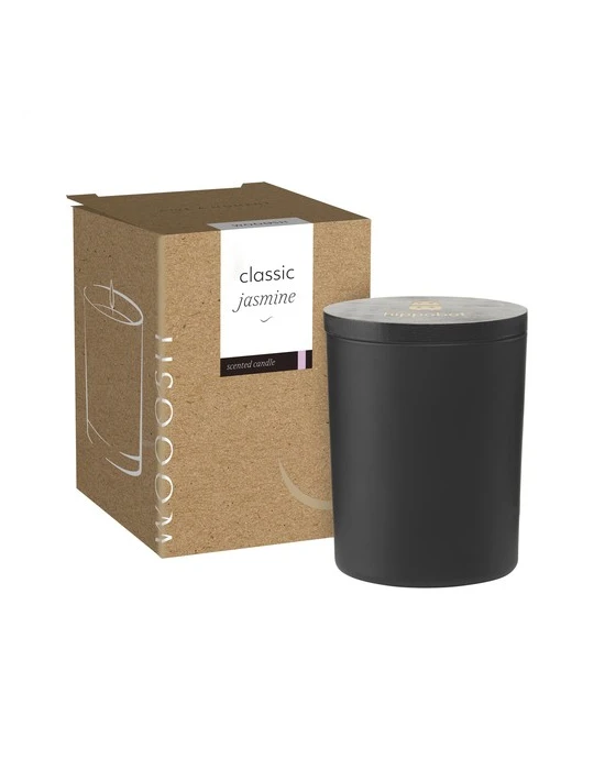 Wooosh Scented Candle Classic Jasmine bougie parfumée Matières : bois Couleurs : noir impression haute définition