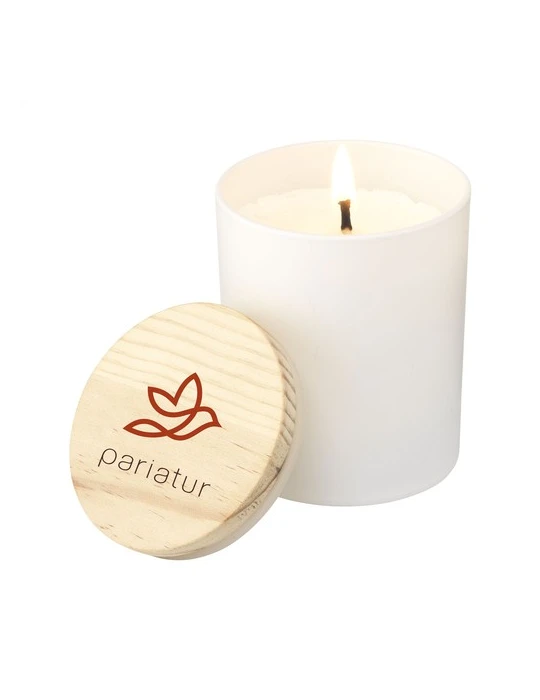 Wooosh Scented Candle Classic Jasmine bougie parfumée Matières : bois Couleurs : blanc personnalisable avec votre logo