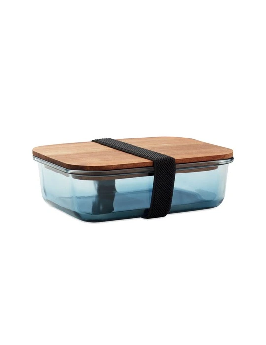 VITRIO LUNCH Lunch box en verre 800ml Matières : verre Couleurs : bleu transparent personnalisable avec votre logo