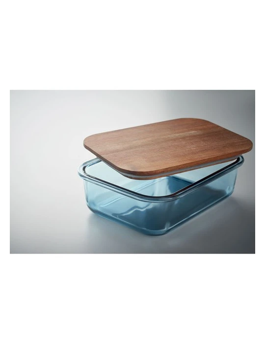 VITRIO LUNCH Lunch box en verre 800ml Matières : verre Couleurs : bleu transparent goodies publicitaire événementiel