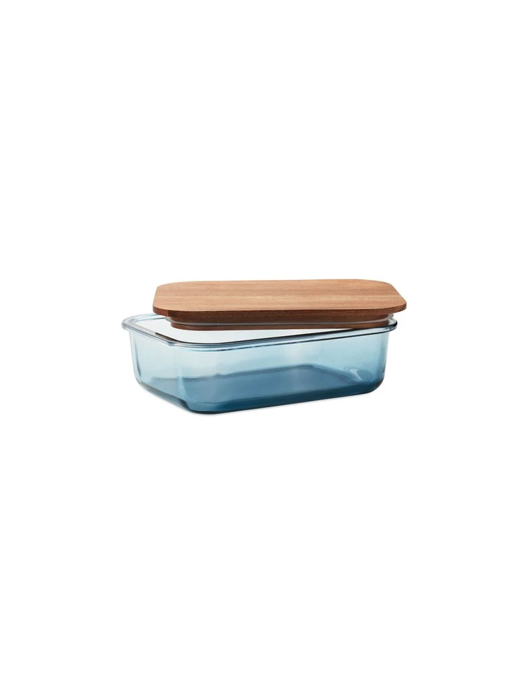 VITRIO LUNCH Lunch box en verre 800ml Matières : verre Couleurs : bleu transparent marquage laser ultra précis