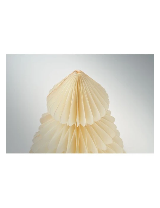 HARMOBIG Décoration de Noël en papier Matières : papier recyclé Couleurs : beige accessoire événementiel unique