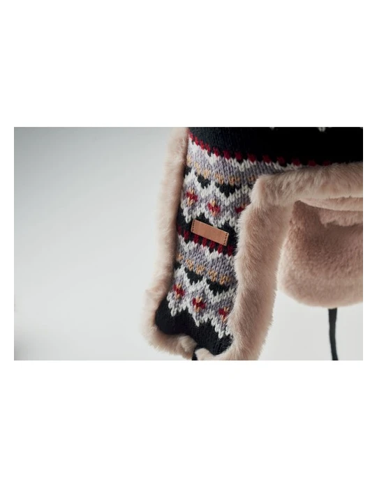 YULONG Bonnet avec caches-oreilles Matières : acrylique Couleurs : noir cadeau affaires élégant