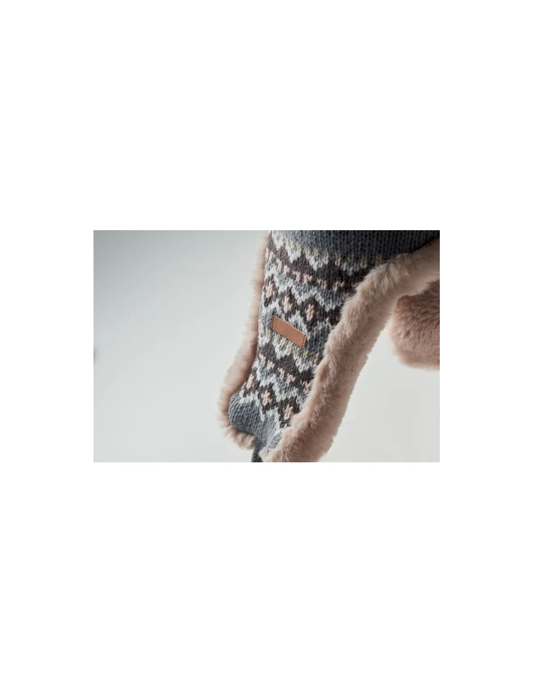 YULONG Bonnet avec caches-oreilles Matières : acrylique Couleurs : gris impression haute définition