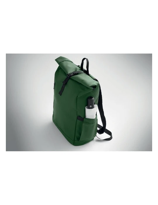 BANGKOK ROLL Sac à dos pour portable 600D Couleurs : vert foncé personnalisable avec votre logo