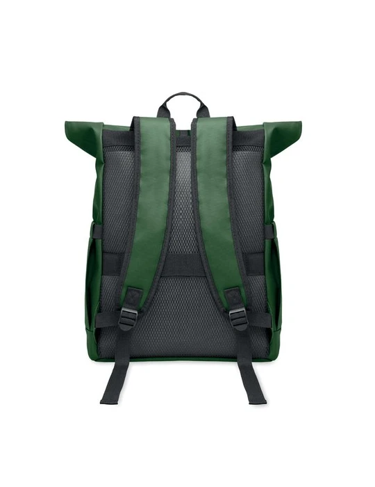 BANGKOK ROLL Sac à dos pour portable 600D Couleurs : vert foncé objet promotionnel éco-responsable