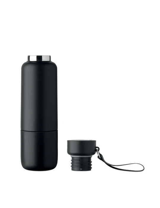 NOEKA Bouteille double paroi 500ml Couleurs : noir marquage laser ultra précis