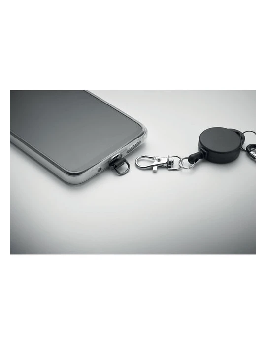 RETRO Support téléphone rétractable Matières : ABS Couleurs : noir personnalisable avec votre logo