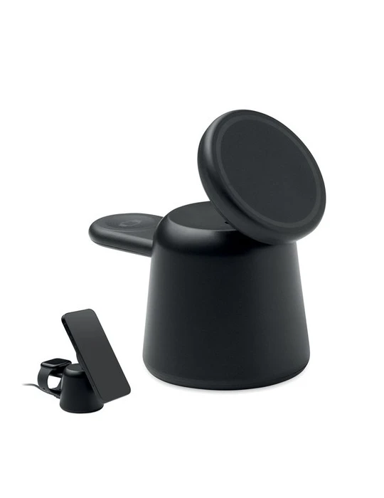 SIMPA Chargeur sans fil 3 en 1 15W Matières : ABS Couleurs : noir