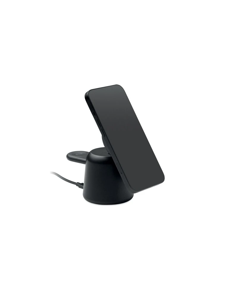 SIMPA Chargeur sans fil 3 en 1 15W Matières : ABS Couleurs : noir personnalisation rapide en France