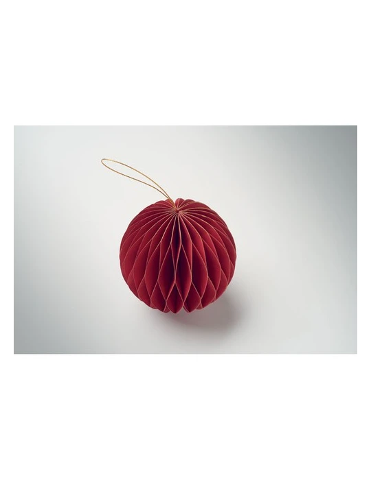 HARMOBAUBLE Porte-boules de Noël pliable Matières : papier recyclé Couleurs : rouge impression logo haute qualité