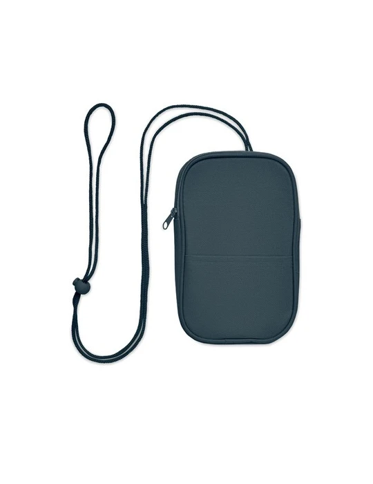 KOROVIN POUCH Pochette de voyage RPET Couleurs : bleu objet promotionnel éco-responsable