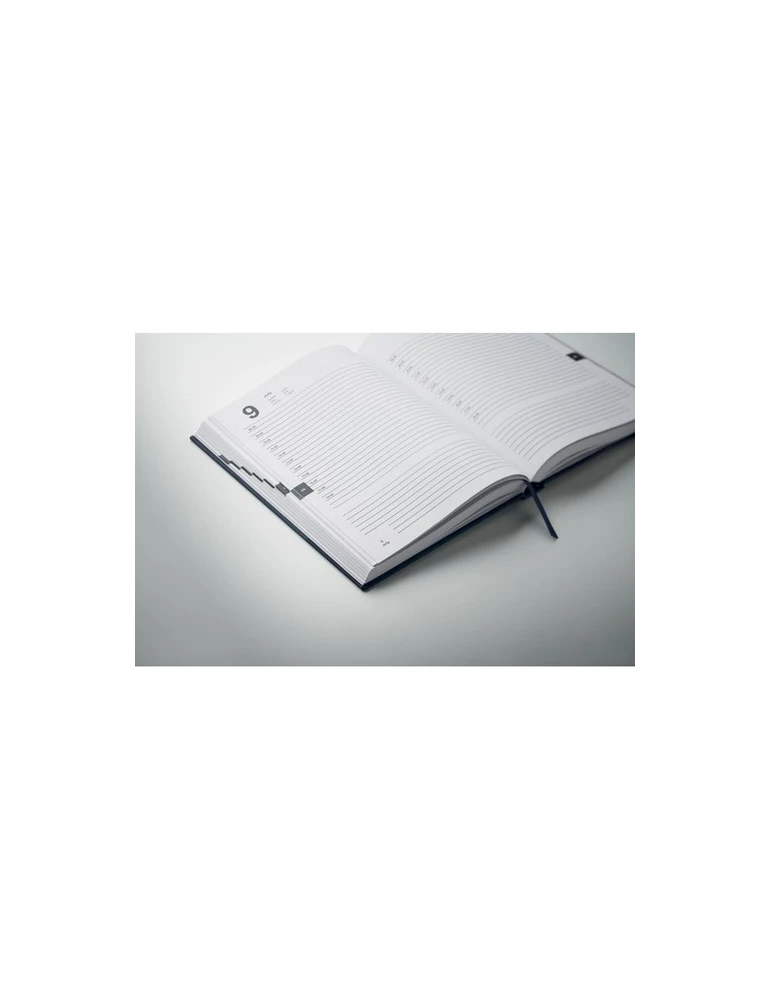 ROUTINE Agenda format A5 Matières : papier recyclé Couleurs : bleu marine goodies publicitaire événementiel