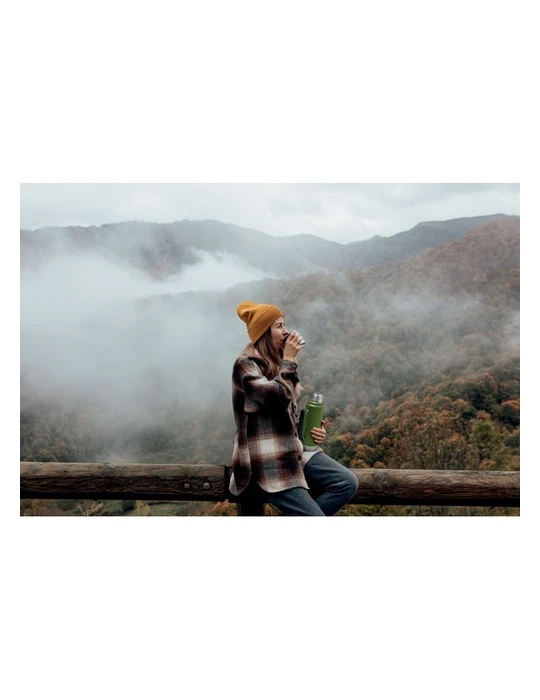 NYIMA Bouteille à double paroi 1L Couleurs : vert foncé personnalisation rapide en France