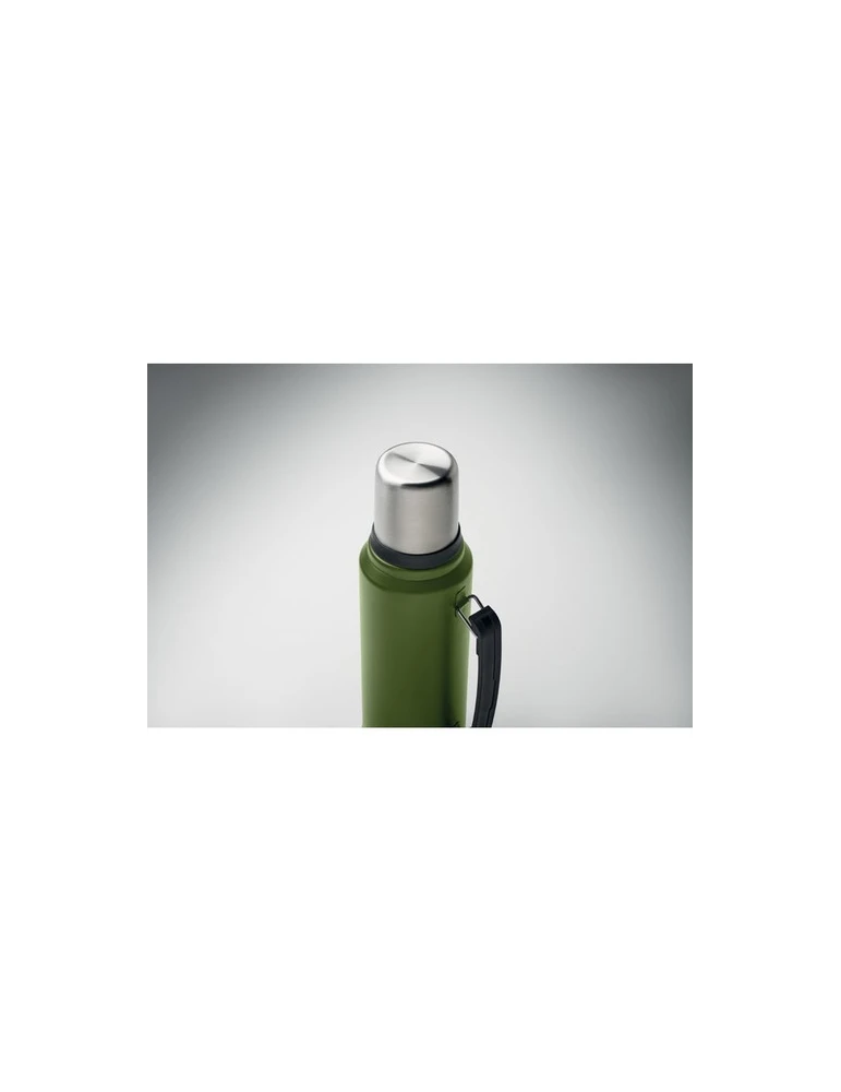 NYIMA Bouteille à double paroi 1L Couleurs : vert foncé impression logo haute qualité