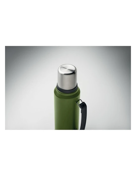 NYIMA Bouteille à double paroi 1L Couleurs : vert foncé impression logo haute qualité