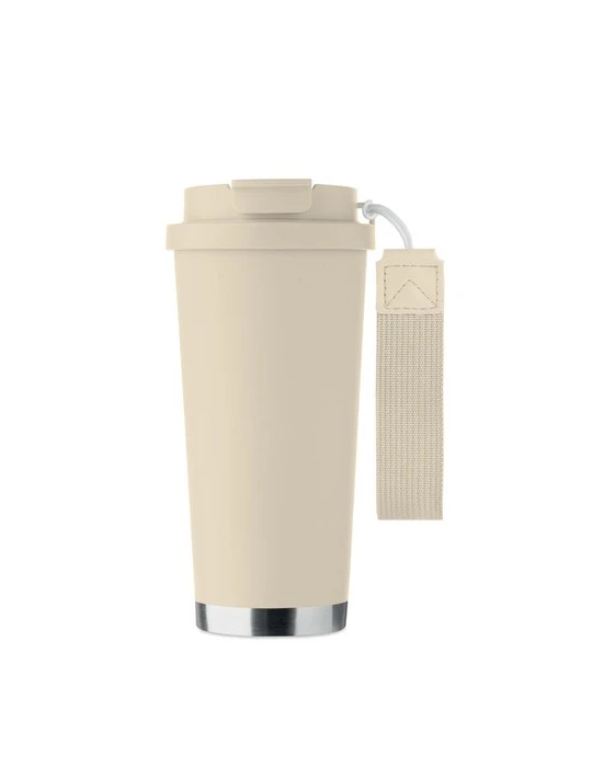 TOPAZ LARGE Gobelet double paroi 500ml Couleurs : beige impression logo haute qualité