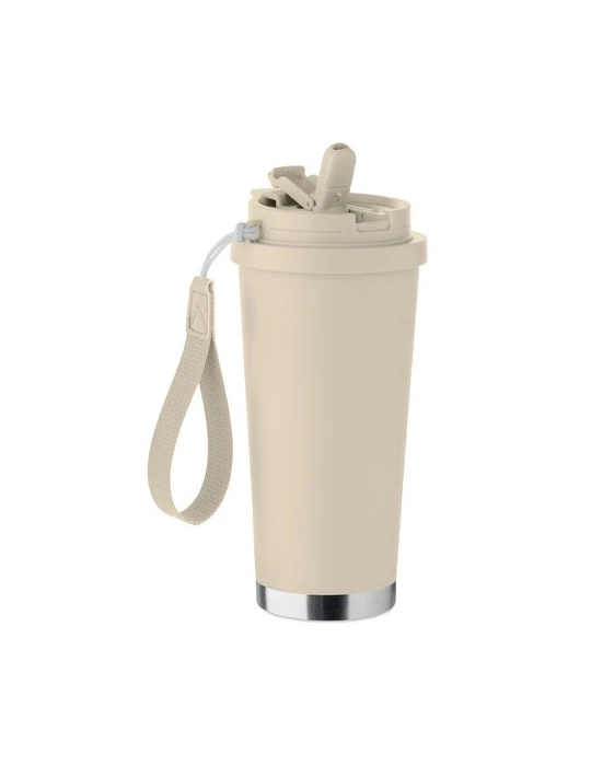 TOPAZ LARGE Gobelet double paroi 500ml Couleurs : beige cadeau affaires élégant