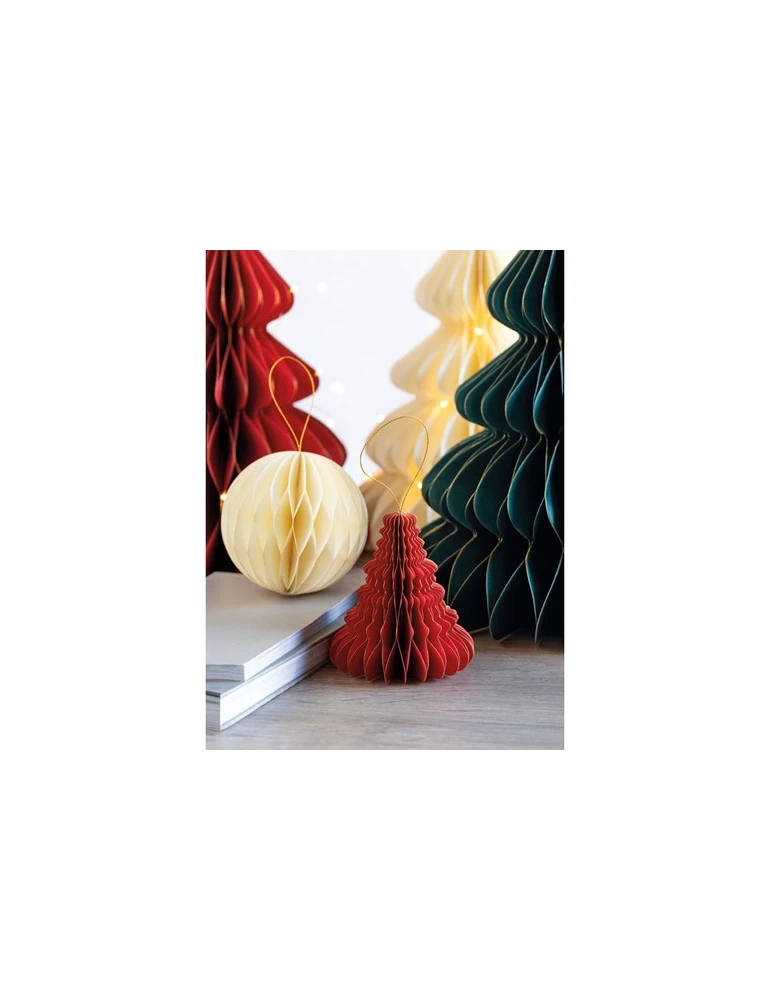 HARMOTREE Suspension pour sapin de Noël Matières : papier recyclé Couleurs : rouge marquage couleur éclatante