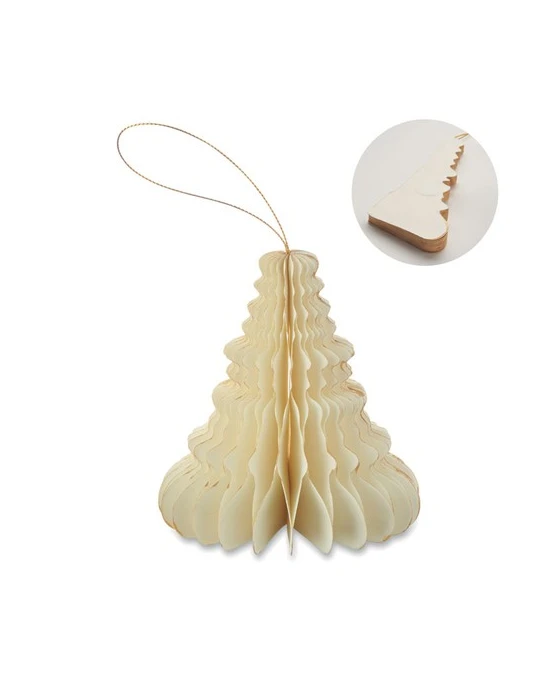 HARMOTREE Suspension pour sapin de Noël Matières : papier recyclé Couleurs : beige cadeau entreprise pas cher