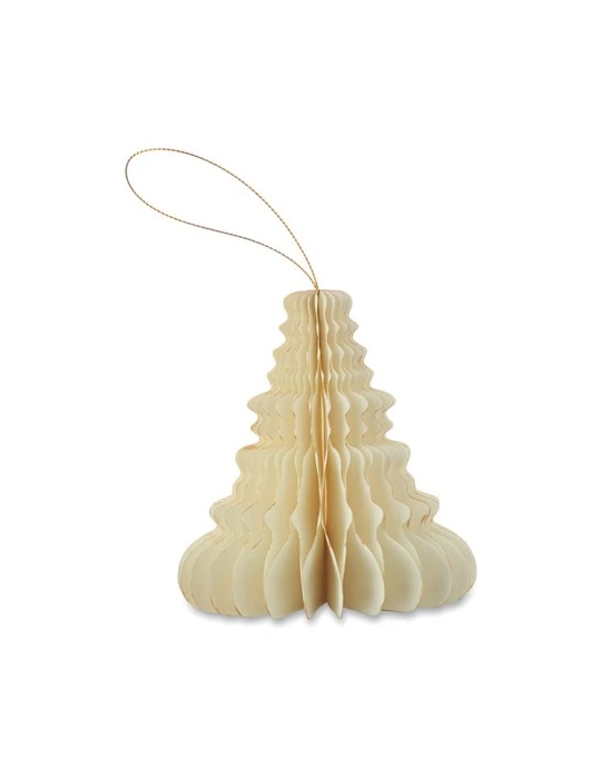 HARMOTREE Suspension pour sapin de Noël Matières : papier recyclé Couleurs : beige impression haute définition