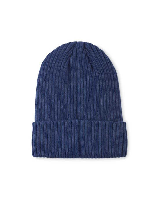 ANVIK Bonnet tricoté avec revers Matières : acrylique Couleurs : bleu personnalisation rapide en France