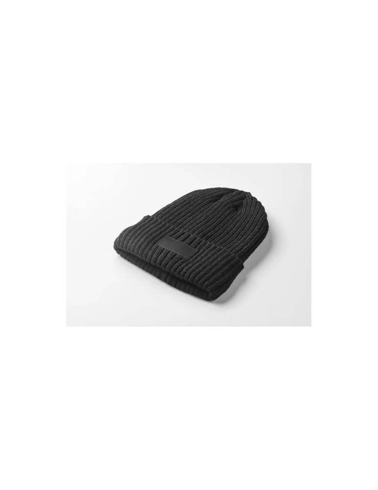 ANVIK Bonnet tricoté avec revers Matières : acrylique Couleurs : noir marquage laser ultra précis