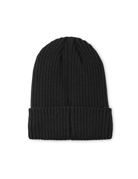 ANVIK Bonnet tricoté avec revers Matières : acrylique Couleurs : noir objet promotionnel éco-responsable