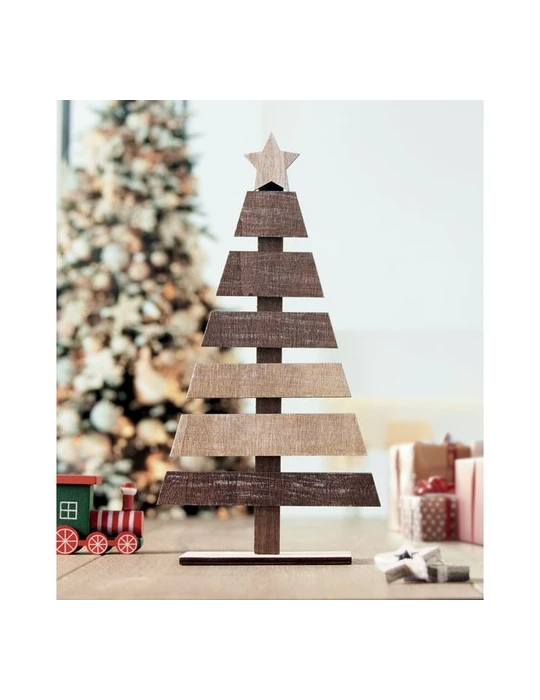 PUINEN Sapin de Noël en bois Couleurs : bois impression haute définition