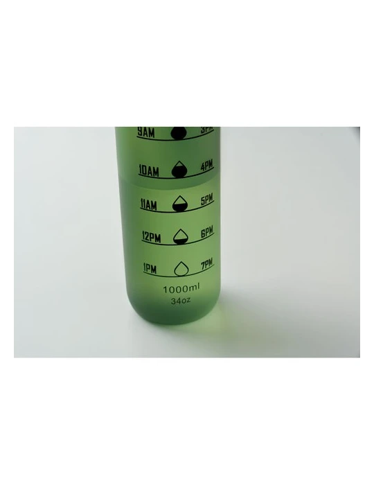 ISFORDEN MARK Bouteille de sport RPET 1L Couleurs : vert foncé marquage laser ultra précis