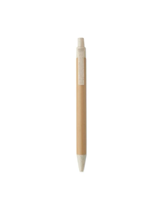 ITEA COLOUR Stylo à bille en bambou Couleurs : beige personnalisation rapide en France