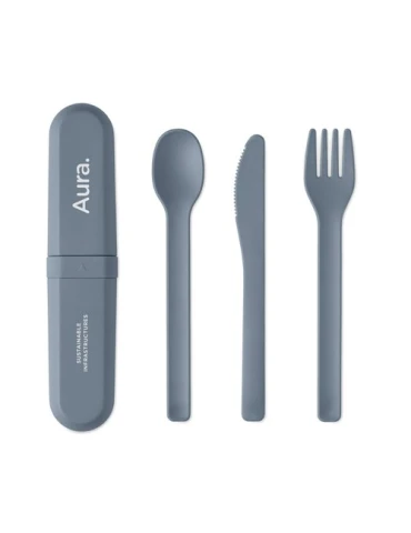 BITEFUL Set de couverts et étui en PLA Couleurs : bleu pétrole 2