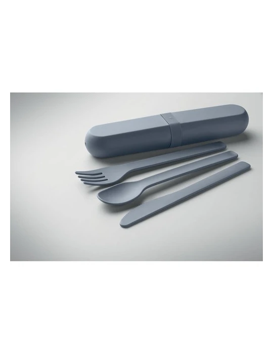 BITEFUL Set de couverts et étui en PLA Couleurs : bleu pétrole personnalisation rapide en France