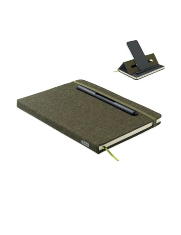 RINBOOK Cahier A5 support de téléphone Matières : papier recyclé Couleurs : vert foncé