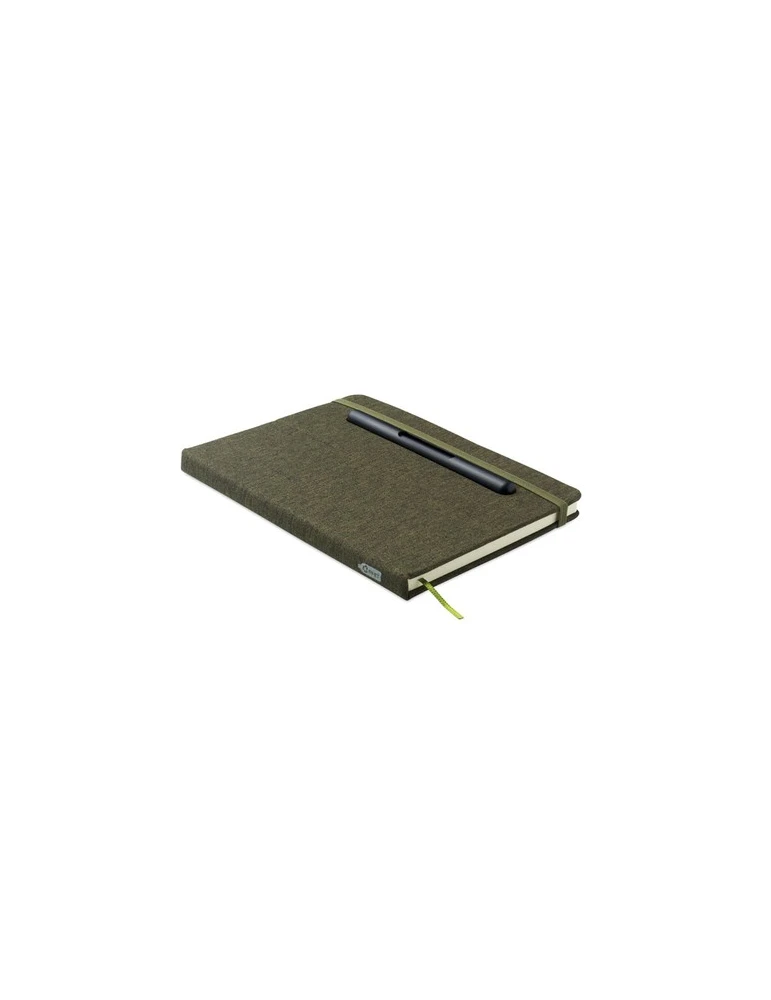 RINBOOK Cahier A5 support de téléphone Matières : papier recyclé Couleurs : vert foncé impression logo haute qualité