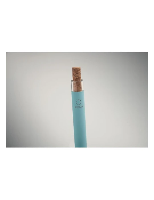 BERGAMO + Stylo en aluminium recyclé Couleurs : bleu bébé personnalisation sur mesure