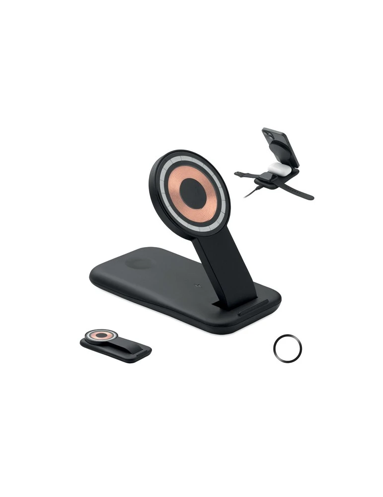 PENDOLESS Chargeur sans fil 3 en 1 15W Couleurs : noir