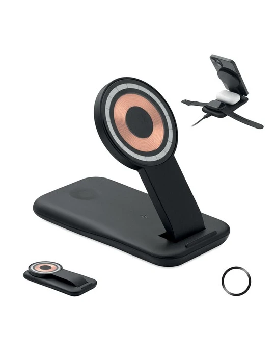 PENDOLESS Chargeur sans fil 3 en 1 15W Couleurs : noir