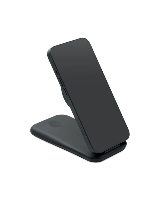 PENDOLESS Chargeur sans fil 3 en 1 15W Couleurs : noir objet promotionnel éco-responsable