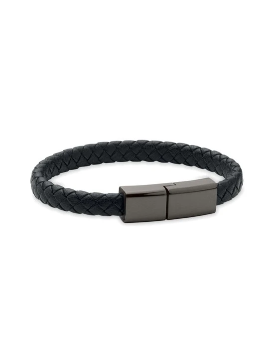 FAULETI CHARGE Câble bracelet tressé type C Couleurs : noir personnalisable avec votre logo