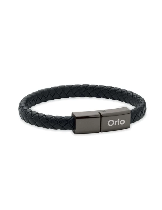 FAULETI CHARGE Câble bracelet tressé type C Couleurs : noir goodies publicitaire événementiel