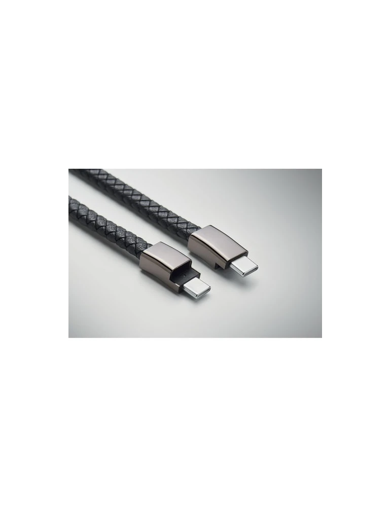 FAULETI CHARGE Câble bracelet tressé type C Couleurs : noir marquage laser ultra précis