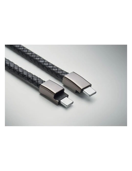 FAULETI CHARGE Câble bracelet tressé type C Couleurs : noir marquage laser ultra précis