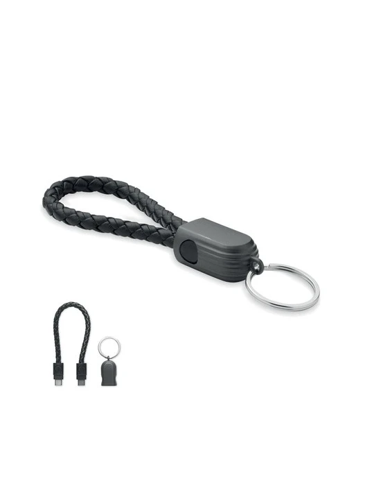 FAULETI LOOP Câble porte-clés de type C Couleurs : noir