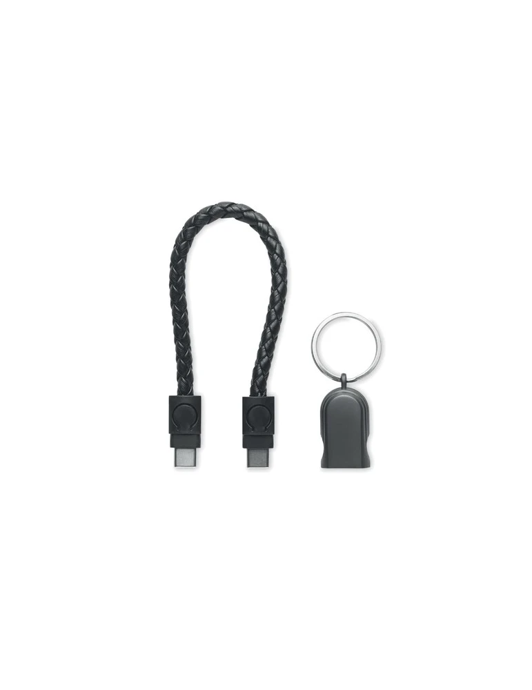 FAULETI LOOP Câble porte-clés de type C Couleurs : noir cadeau entreprise pas cher