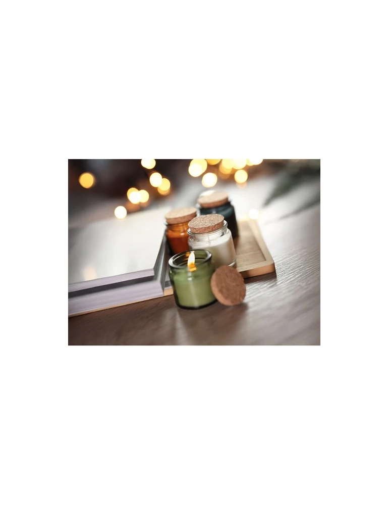 VALO Bougie en cire végétale 70 gr Matières : verre Couleurs : beige impression haute définition