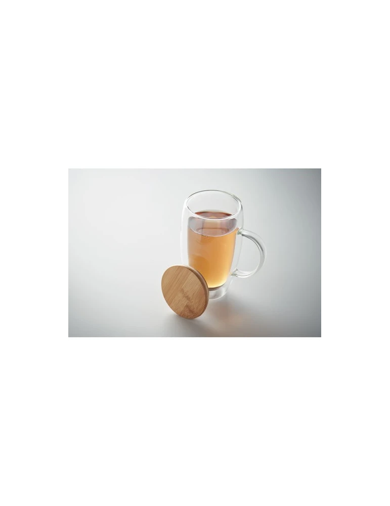 EXISTING NAME Mug en verre double paroi 450ml Couleurs : transparent impression haute définition