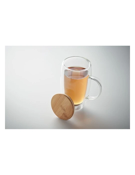 EXISTING NAME Mug en verre double paroi 450ml Couleurs : transparent impression haute définition